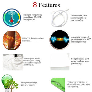 Electric Pet Heat Pad | Waterproof Heating Mat | Chew Resistant | L | Cat & Dog Bed