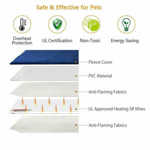 Electric Pet Heat Pad | Waterproof Heating Mat | Chew Resistant | L | Cat & Dog Bed