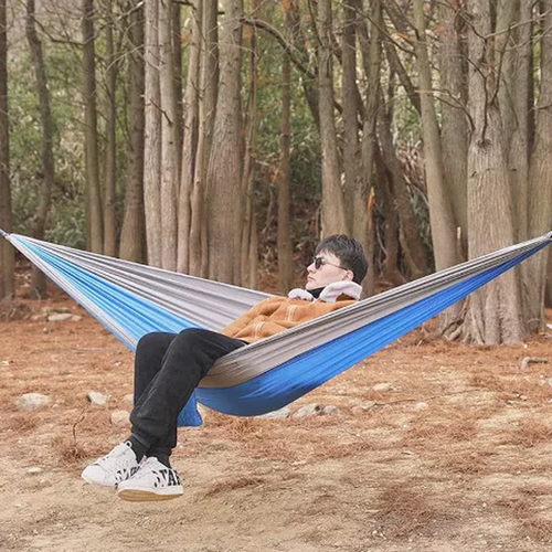Outdoor Camping Hammock | Lightweight | 260x140cm | Portable Travel | Light Blue