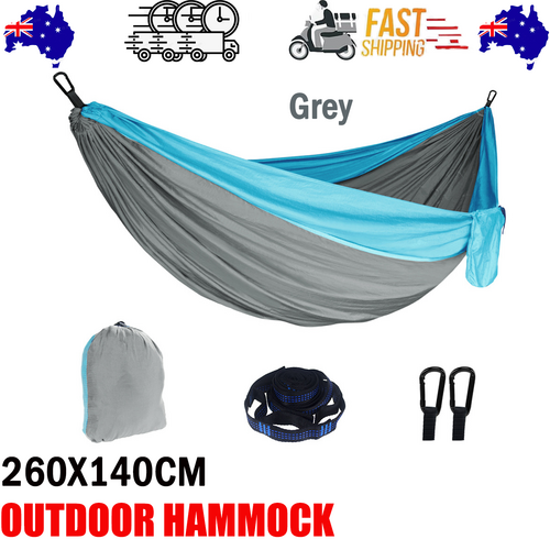Outdoor Camping Hammock | Lightweight & Portable | 260x140cm | Travel Grey