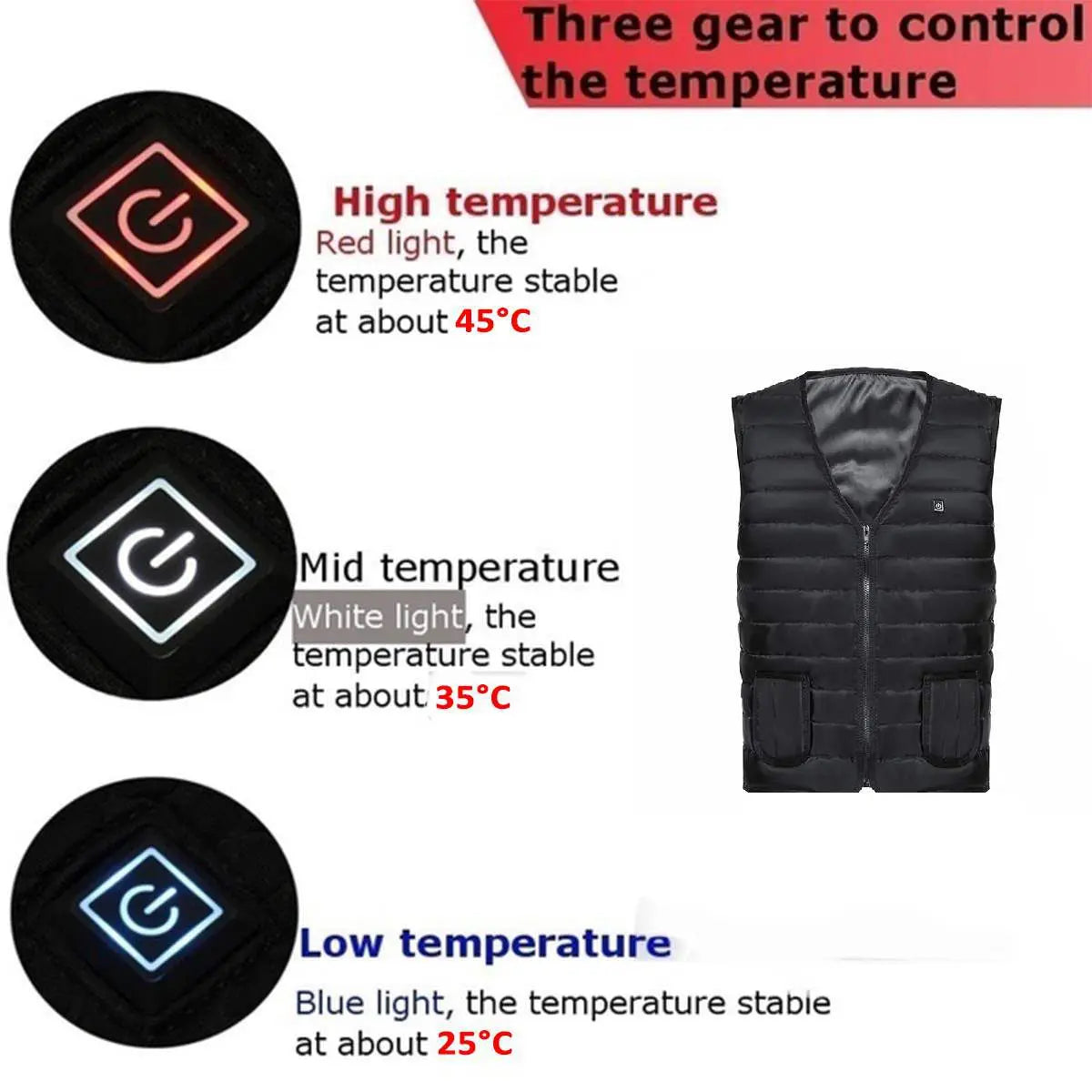 Heated Vest for Men & Women | Smart Heated Jacket | Battery Not Included | XL