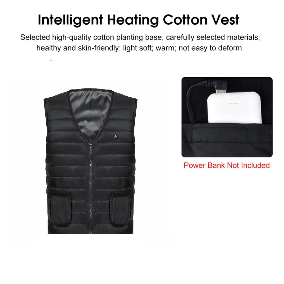 Heated Vest for Men & Women | Smart Heated Jacket | Battery Not Included | XL