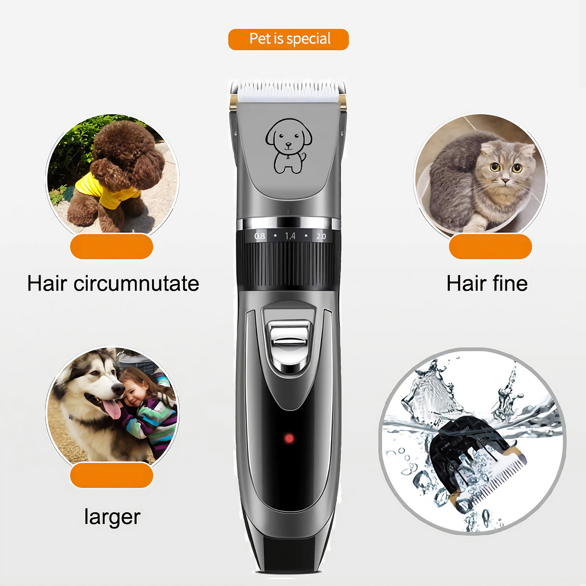 Electric Dog Grooming Kit | Cordless Trimmer | Scissors & Spare Head | Pet Hair Clipper