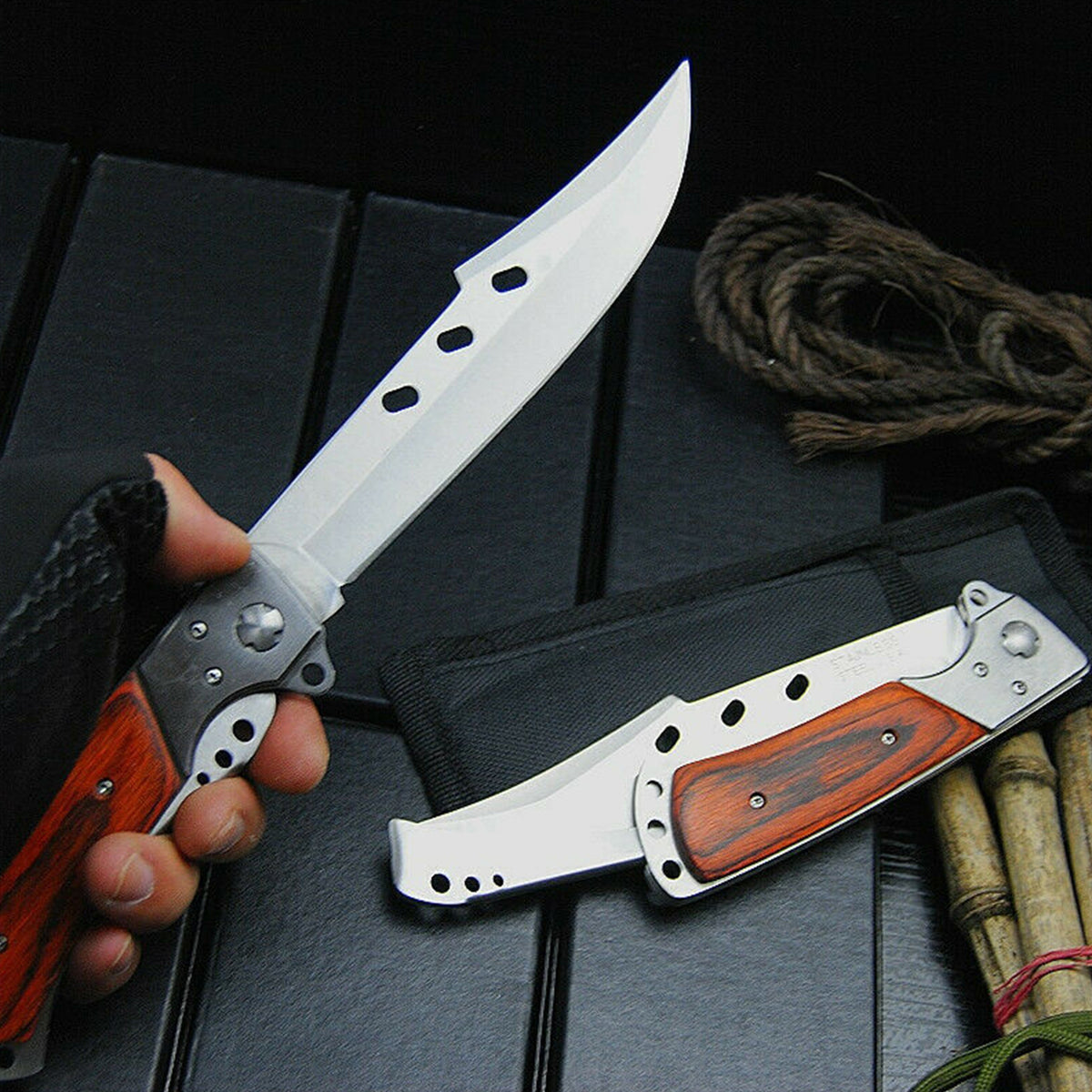 Outdoor Large Folding Knife | Camping Fishing Pocket Hunting Knife | Survival Tool