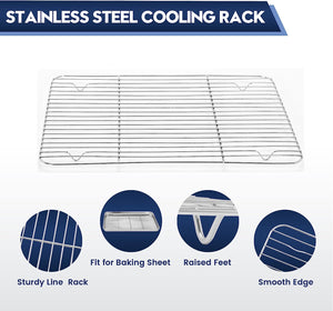 1pc Stainless Steel Baking Pan | Toaster Oven Pans | Grid Baking Dish BBQ Cookie Cake | 30x24cm