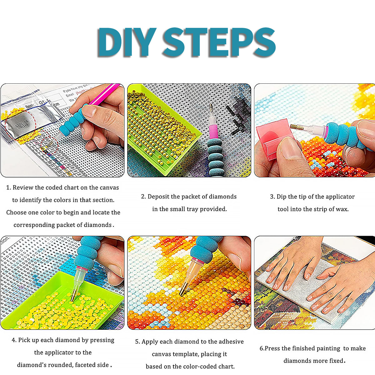 5D Diamond Painting Kits | 3 Pcs | DIY Craft | 40x30cm | Art Glue Set | Adults & Kids