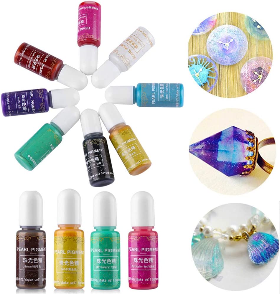 12PCS Resin Liquid Pigment Colorant | Pearl Coloring Dye | Epoxy Resin Colorant | DIY