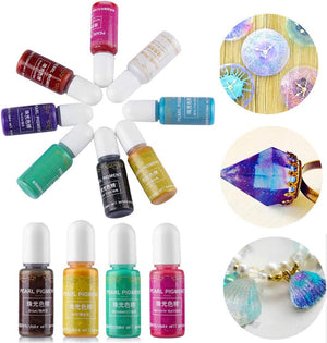 12PCS Resin Liquid Pigment Colorant | Pearl Coloring Dye | Epoxy Resin Colorant | DIY