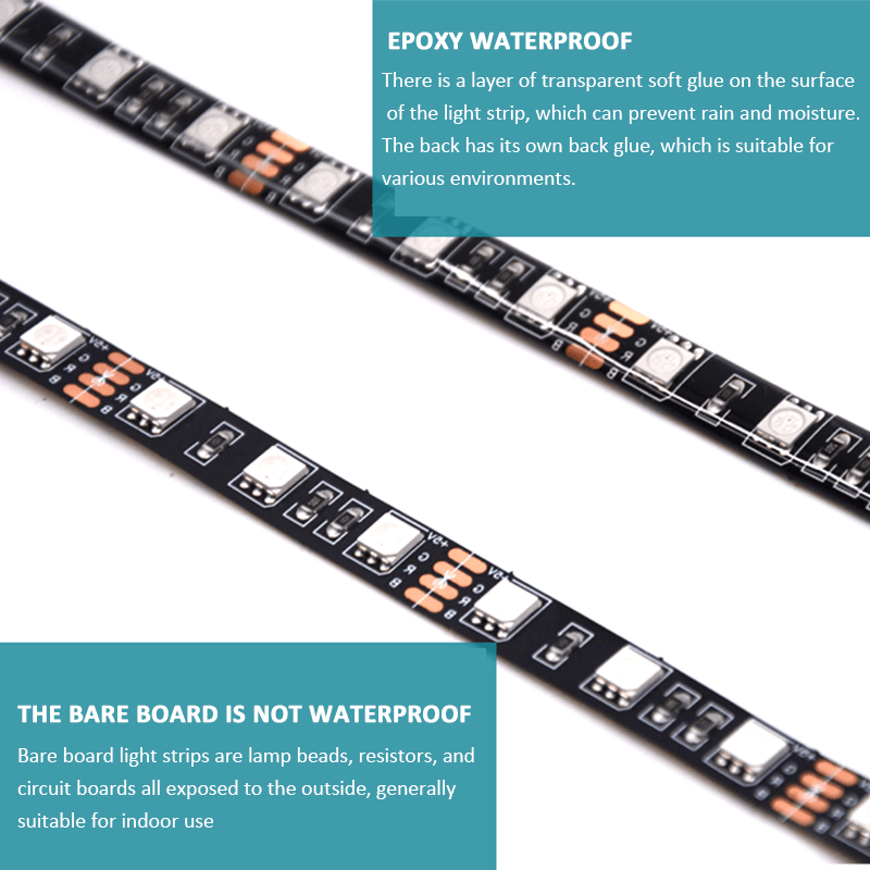 RGB LED Strip Lights | 4M | IP65 Waterproof | 300 LEDs | USB Bluetooth Control