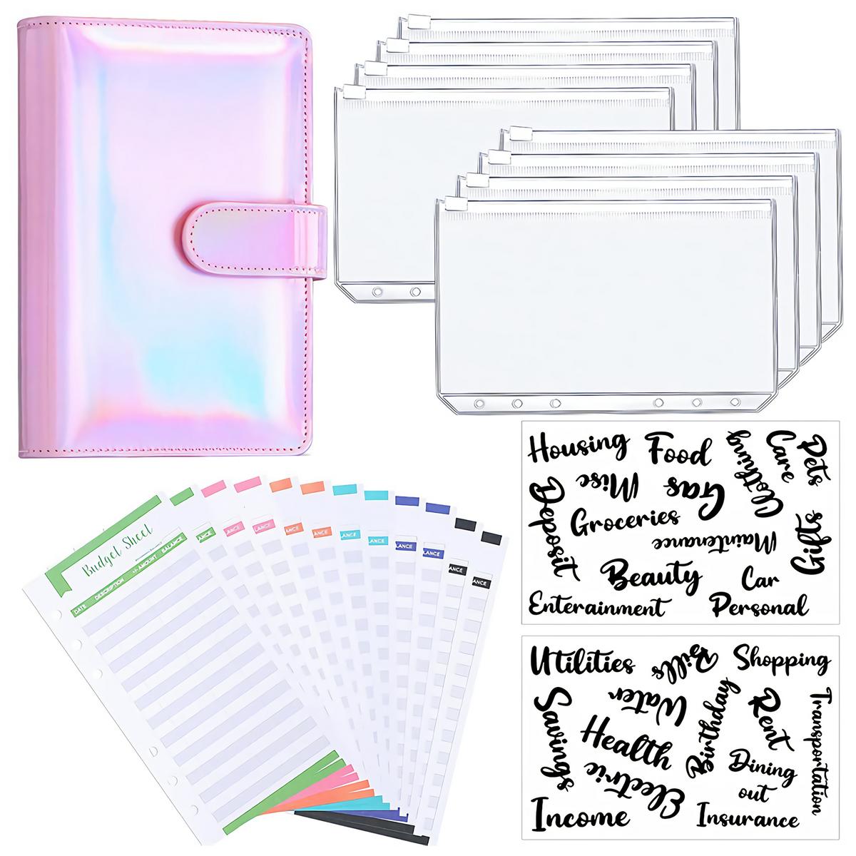 A6 PU Leather Notebook Binder | Budget Planner | Cash Pockets | Organized & Stylish