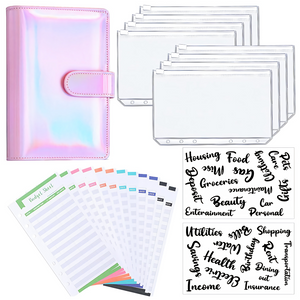 A6 PU Leather Notebook Binder | Budget Planner | Cash Pockets | Organized & Stylish