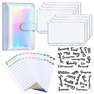 A6 PU Leather Notebook Binder | Budget Planner | Cash Pockets | Organizer for Finance