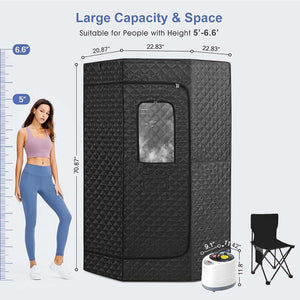 Portable Steam Sauna Tent | Home Use | With Foldable Chair & Remote | Detox & Weight Loss