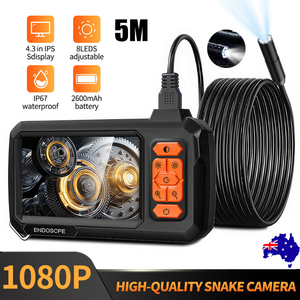 Industrial Endoscope | 4.3" Screen | 8mm Borescope | 1080P HD Camera | 5m Cable
