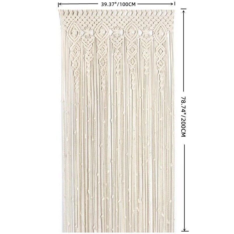 Boho Macrame Curtain | 2m | Heavy Duty Woven Wall Hanging | Window Doorway Wedding Decor