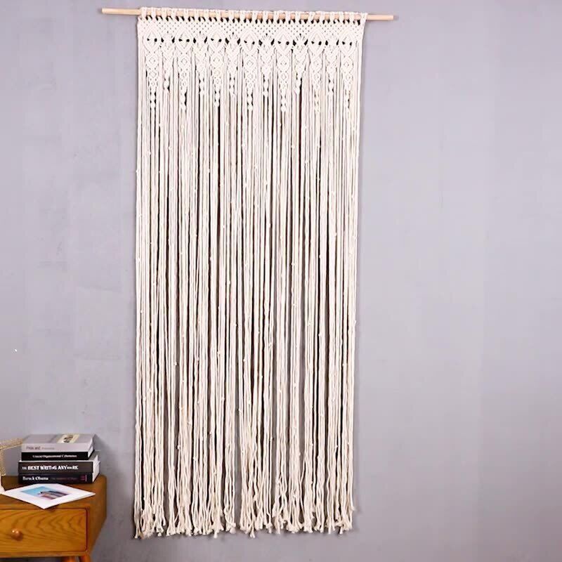 Boho Macrame Curtain | 2m | Heavy Duty Woven Wall Hanging | Window Doorway Wedding Decor