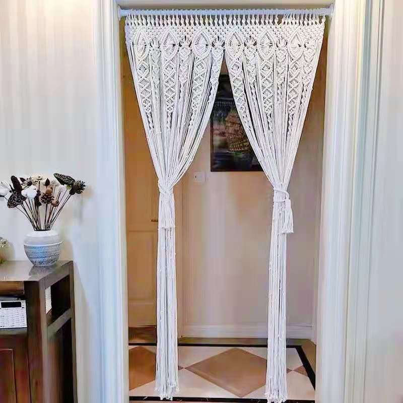 Boho Macrame Curtain | 2m | Heavy Duty Woven Wall Hanging | Window Doorway Wedding Decor