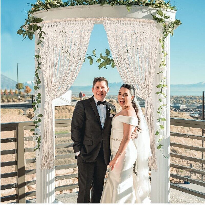 Boho Macrame Curtain | 2m | Heavy Duty Woven Wall Hanging | Window Doorway Wedding Decor