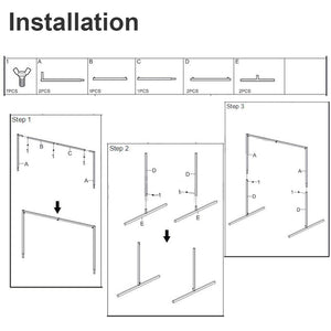 Wedding Arch | Gold Square Backdrop Stand | Flower Display | 2.2M