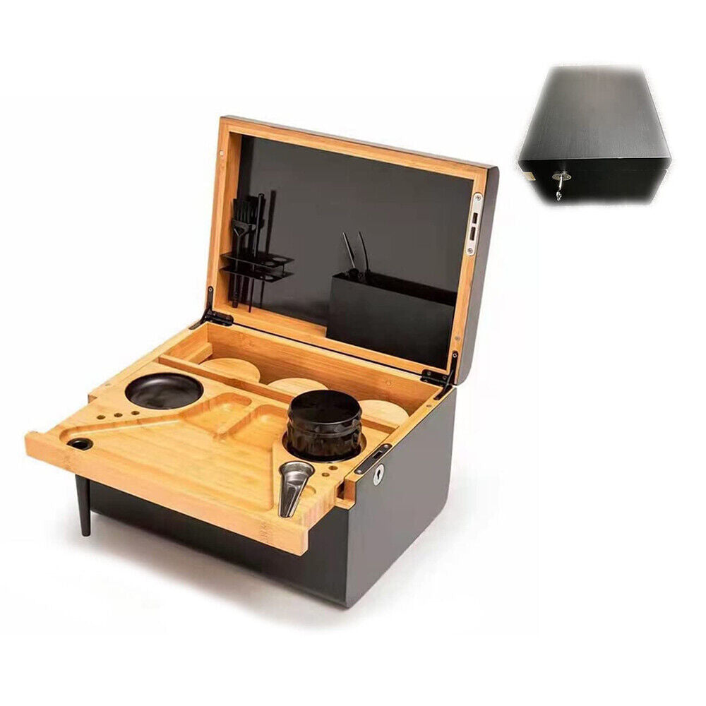 Wooden Storage Chest | Movable Tray | Lockable Stash Box | Rolling Tray | Gift