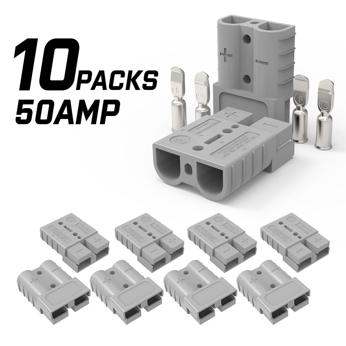 10x Anderson Plug | Anderson Style Plug Connectors | 50AMP | 6AWG | 12-24V DC Power Tool