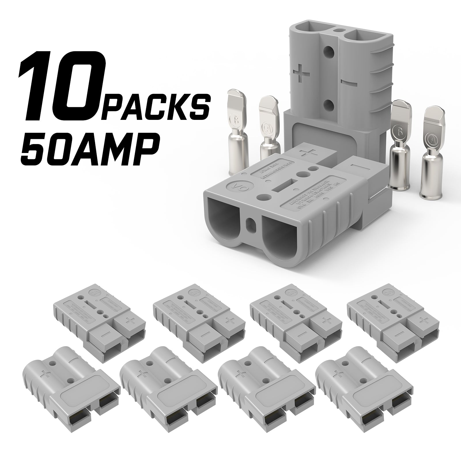 10x Anderson Plug | Anderson Style Plug Connectors | 50AMP | 6AWG | 12-24V DC Power Tool