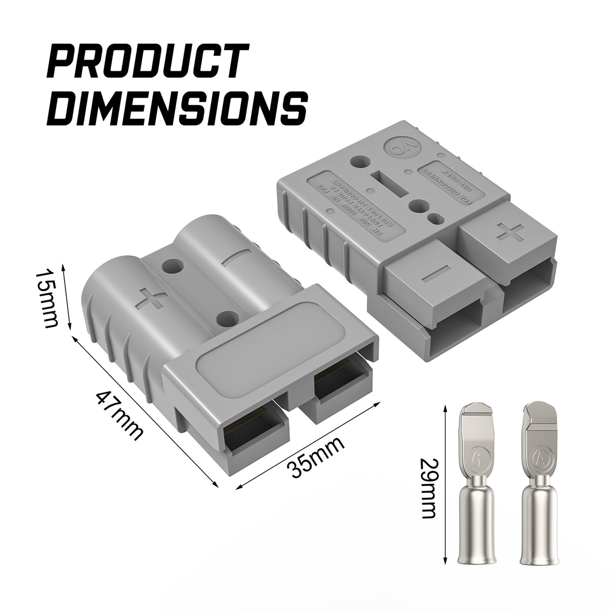 10x Anderson Plug | Anderson Style Plug Connectors | 50AMP | 6AWG | 12-24V DC Power Tool