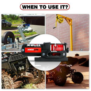X-BULL 12V Electric Winch Boat | 3000LBS Synthetic Rope | Wireless Remote | ATV 4WD | 2 Units