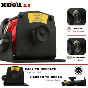 X-BULL 12V Electric Winch Boat | 3000LBS Synthetic Rope | Wireless Remote | ATV 4WD | 2 Units