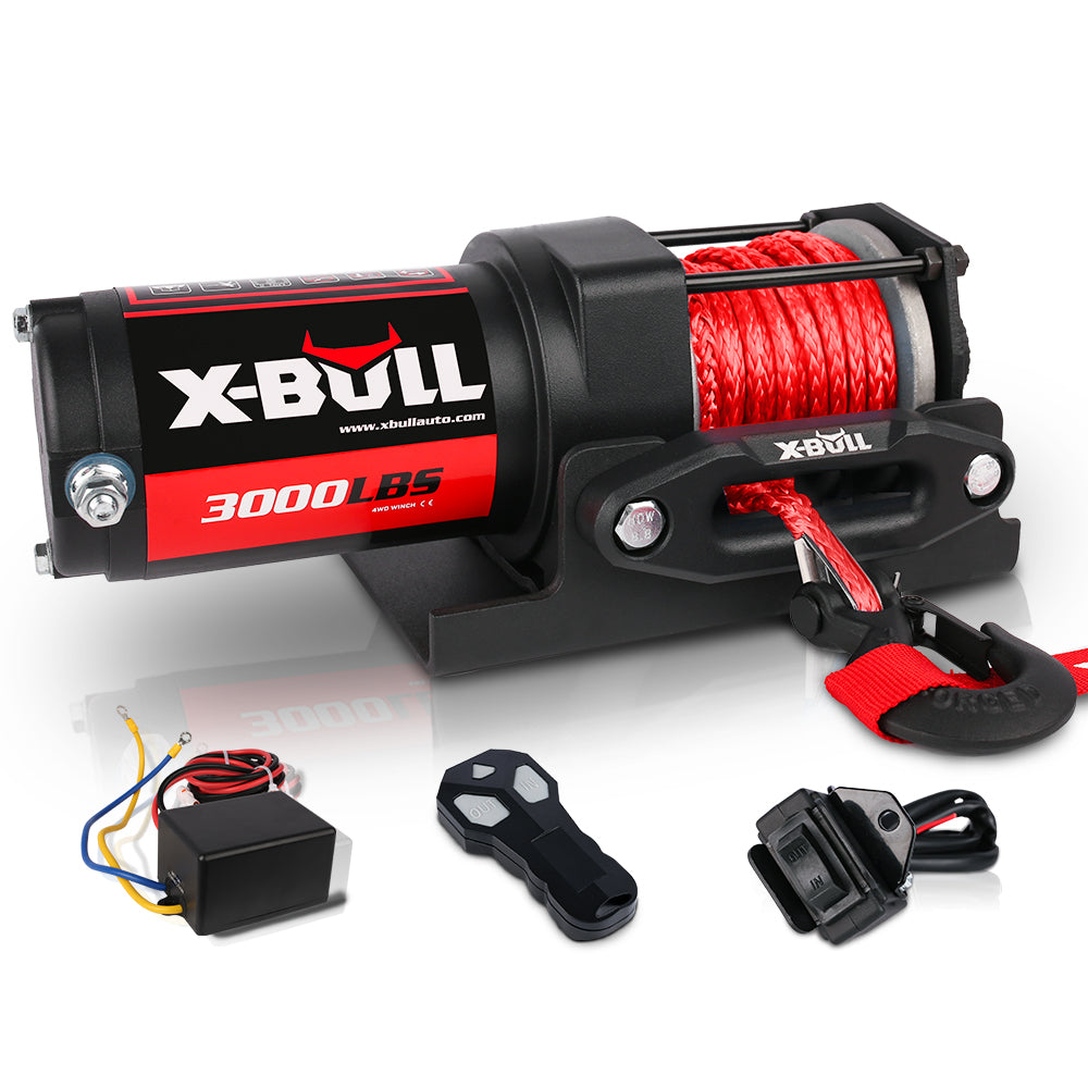 X-BULL Electric Winch 12V | 3000LBS Synthetic Rope | Wireless Remote | ATV UTV Boat Trailer