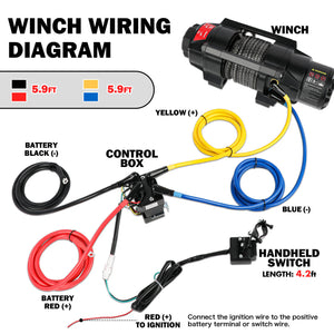 X-BULL 5000lbs Electric Winch | 12V | Synthetic Rope | ATV UTV Boat | Upgraded Version