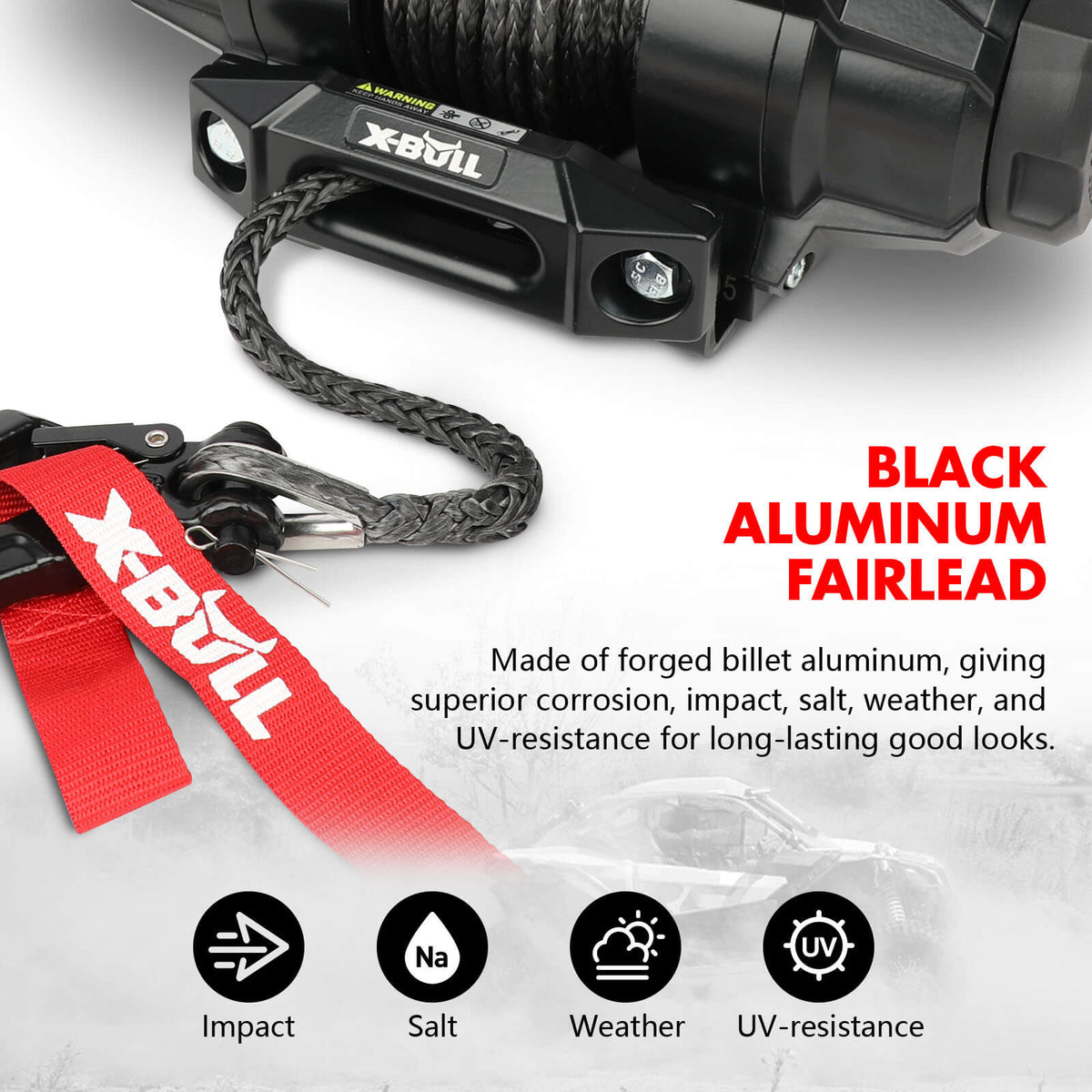 X-BULL 5000lbs Electric Winch | 12V | Synthetic Rope | ATV UTV Boat | Upgraded Version