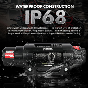 X-BULL 6000lbs Electric Winch | 12V | Synthetic Rope | Towing Trailer ATV UTV Boat | Upgraded Version