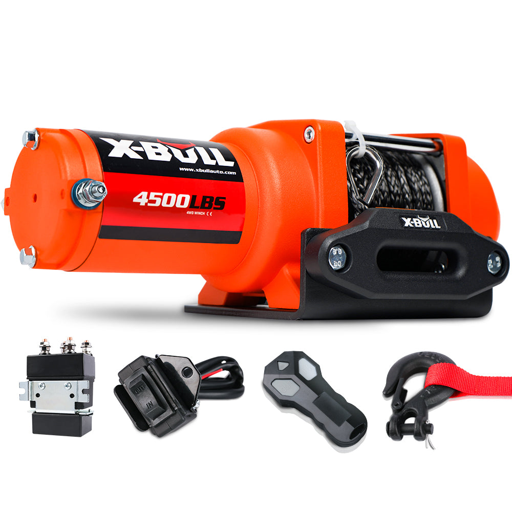 X-BULL Electric Winch 12V | 4500LBS Synthetic Rope | Wireless Remote | ATV UTV Boat Trailer