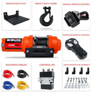 X-BULL Electric Winch 12V | 4500LBS Synthetic Rope | Wireless Remote | ATV UTV Boat Trailer