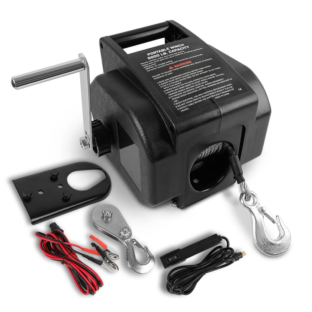 X-BULL 5000LBS Electric Boat Winch 12V | Portable Detachable | Marine Ship Trailer Winch