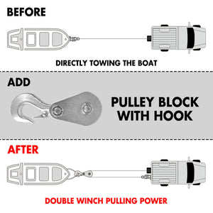 X-BULL 5000LBS Electric Boat Winch 12V | Portable Detachable | Marine Ship Trailer Winch