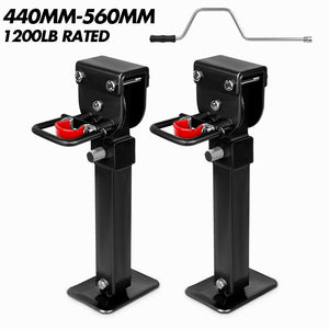 X-BULL Drop Down Legs | 440MM-560MM | Trailer Steel Legs | Caravan Corner | 1200LBS | Black