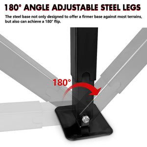 X-BULL 4x 440mm Drop Down Corner Legs with Handle | Steel Base | Caravan Stabilizer | Black