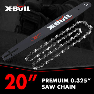 X-BULL Chainsaw Bar & Chain | 20" | 0.325 Pitch | 76 Link | Universal Fit