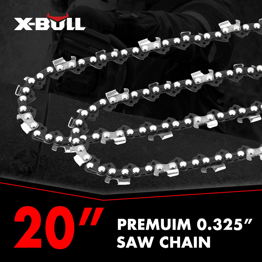 X-BULL Chainsaw Bar & Chain | 20" | 0.325 Pitch | 76 Link | Universal Fit