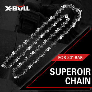 X-BULL Chainsaw Bar & Chain | 20" | 0.325 Pitch | 76 Link | Universal Fit