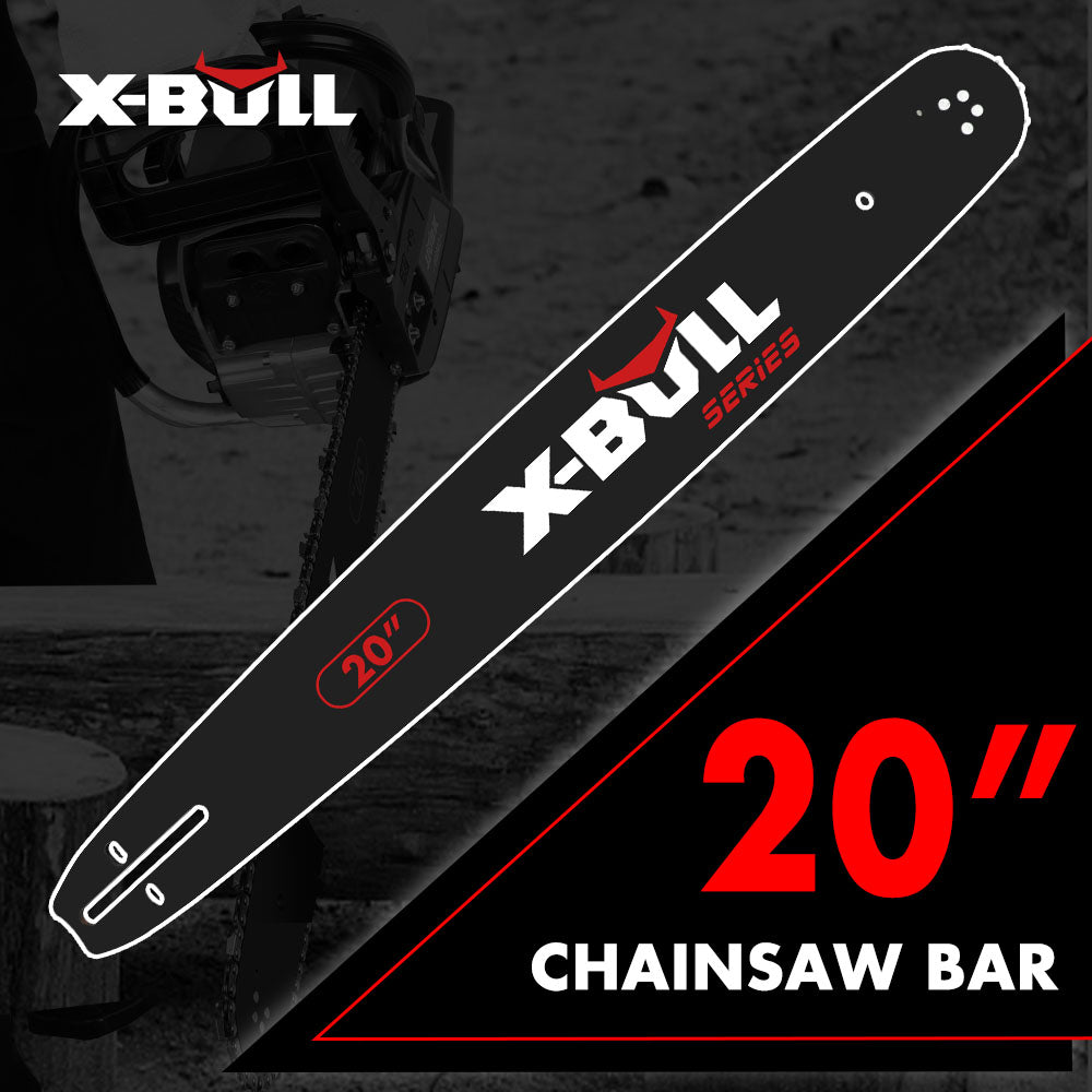 X-BULL Chainsaw Bar & Chain | 20" | 0.325 Pitch | 76 Link | Universal Fit