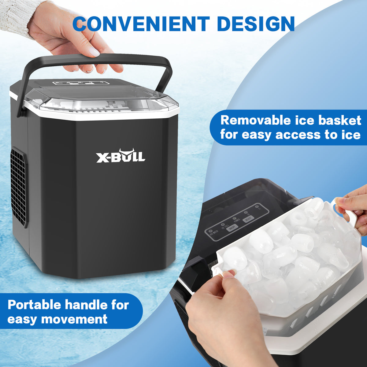 Ice Maker Machine 2.2L | Portable Ice Cube Tray | Bar Countertop | Commercial Use