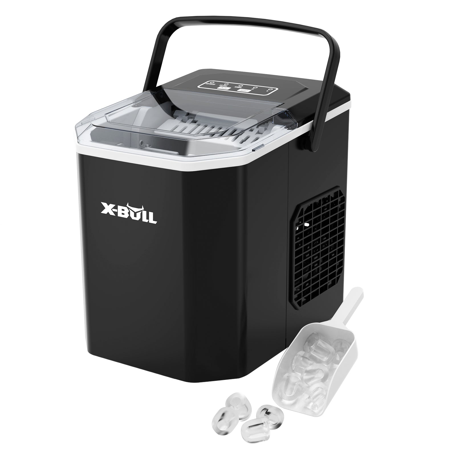 X-BULL Ice Maker Machine | Commercial Portable Ice Cube | 2.2L | Home Bar Benchtop | Black