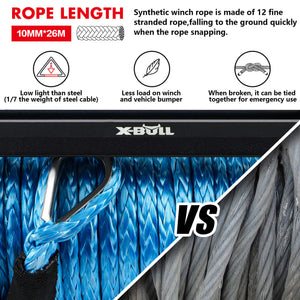 X-BULL Electric Winch 12V | 12000LBS Synthetic Rope | Wireless Remote | 4WD 4X4 Car Trailer