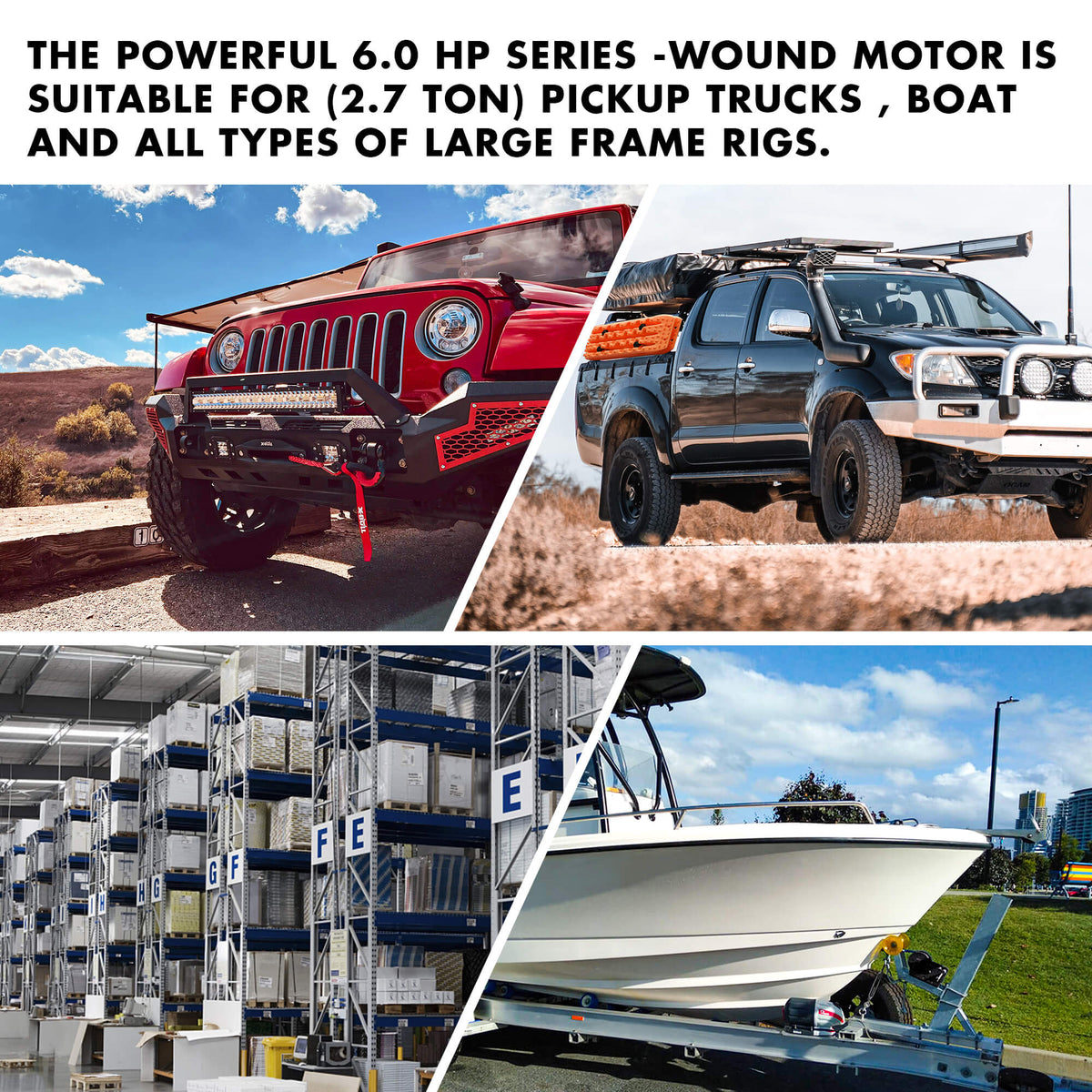 X-BULL 12000LBS Electric Winch 12V | 4x4 Synthetic Rope | 4WD Car with Winch Mounting Plate