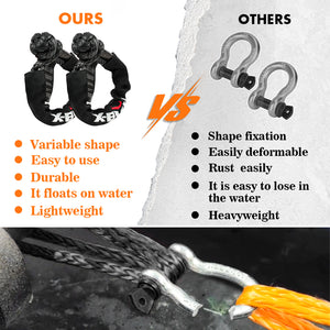 X-BULL 4WD Recovery Kit | Snatch Strap + Soft Shackles + Folding Shovel | 4x4 Survival Gear