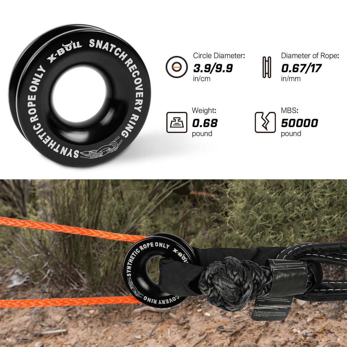 X-BULL 4WD Recovery Kit | Snatch Strap + Soft Shackles + Folding Shovel | 4x4 Survival Gear