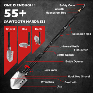 X-BULL 4WD Recovery Kit | Snatch Strap + Soft Shackles + Folding Shovel | 4x4 Survival Gear